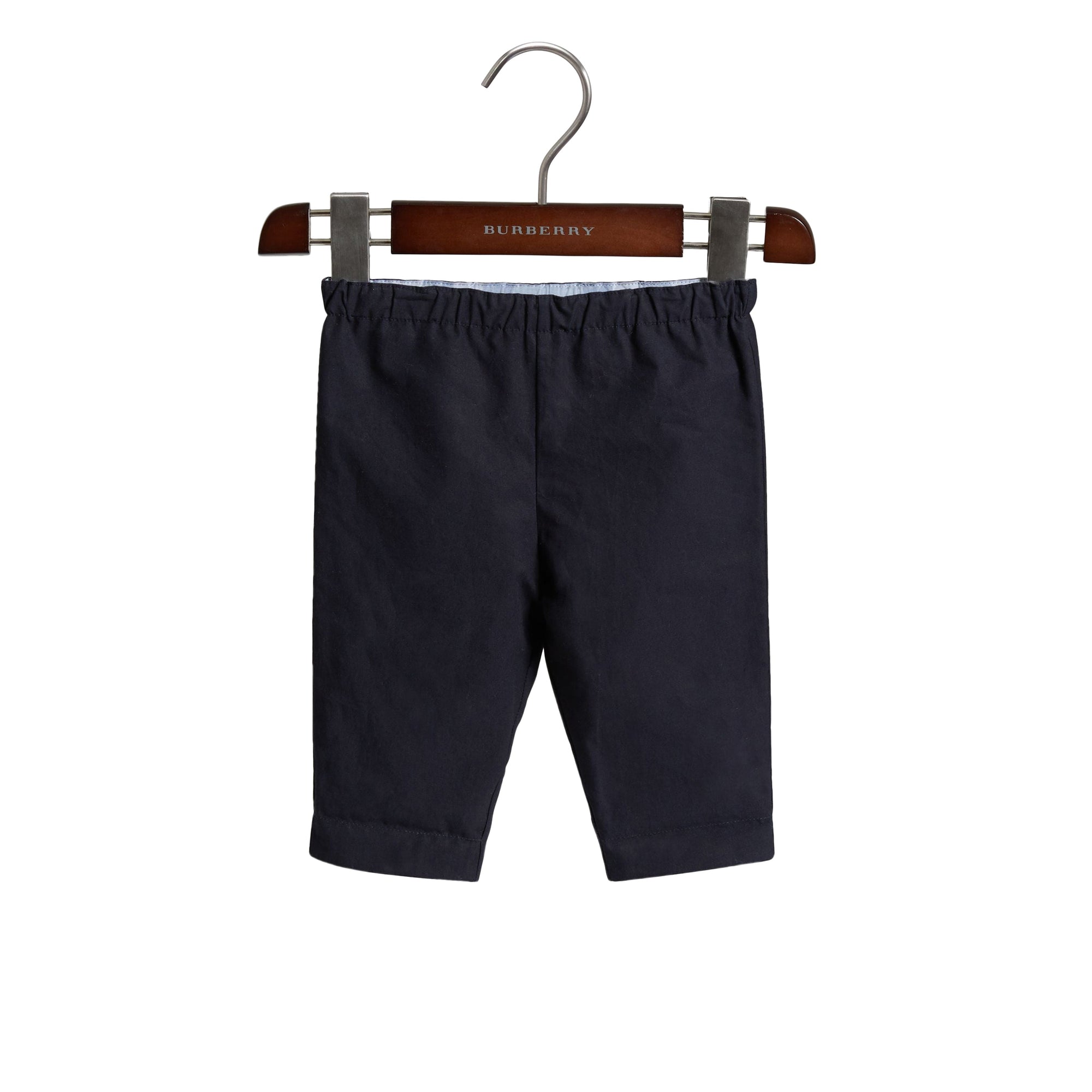 Pantalon en coton avec revers apparents à motif check - Ink