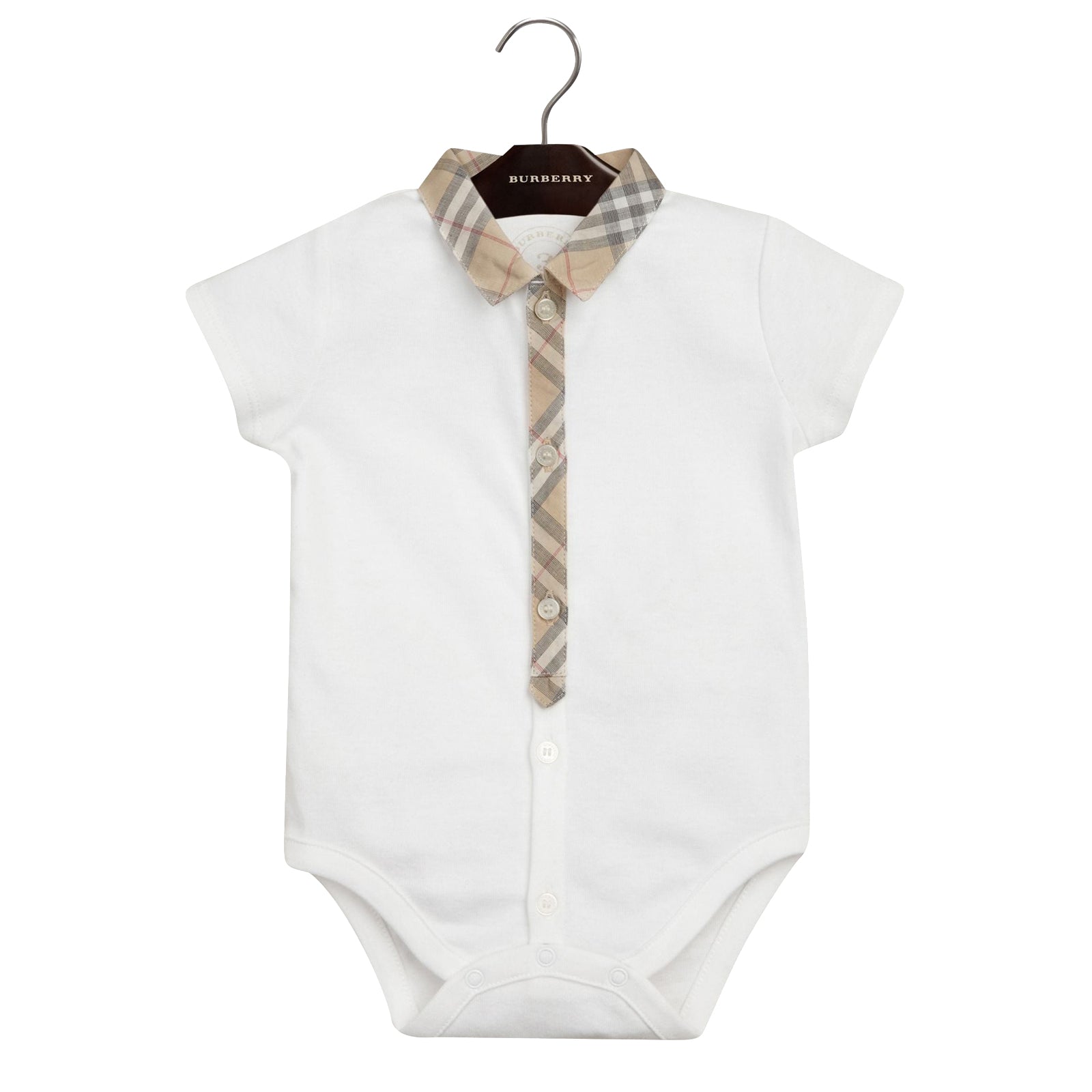 Body en coton avec motif check - White
