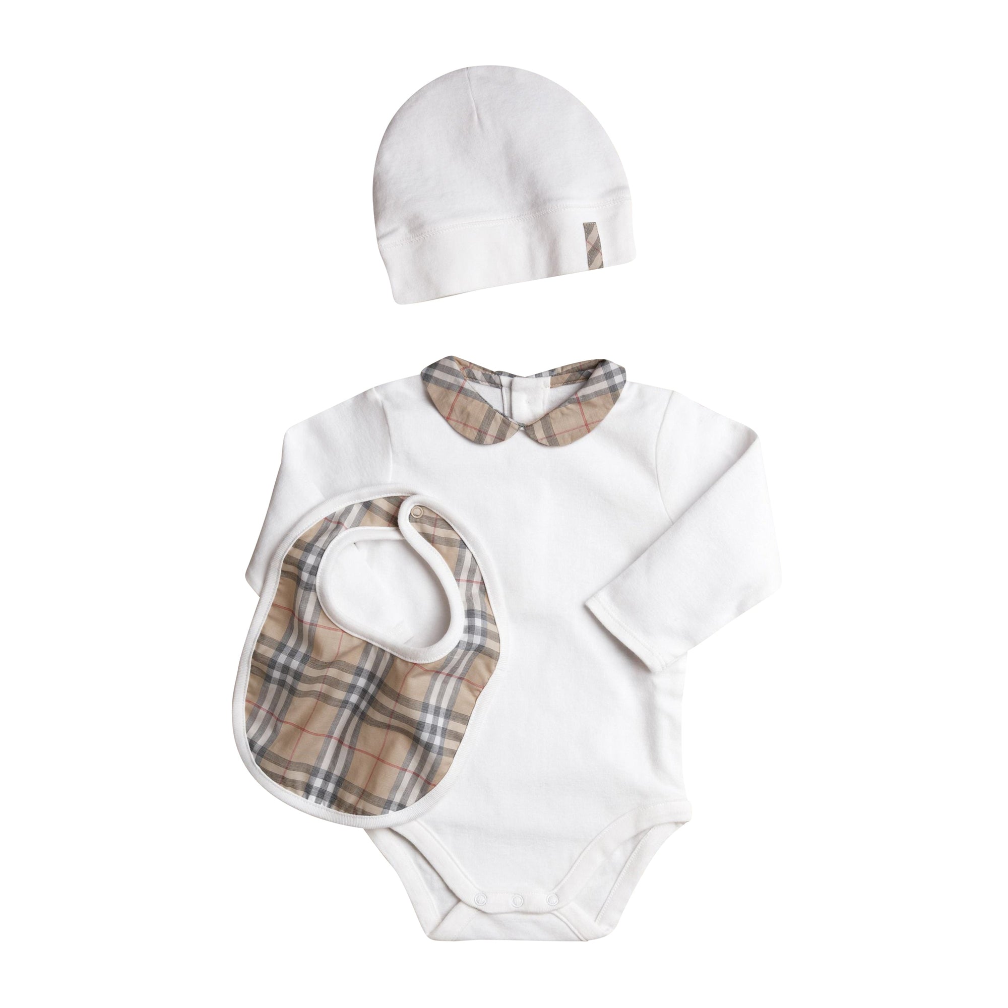 Set cadeau trois pièces pour bébé en coton - White