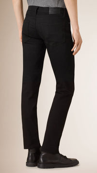 Jean de coupe droite teint en fil - Black