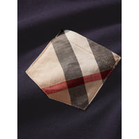 T-shirt en coton avec poche à motif check - True Navy