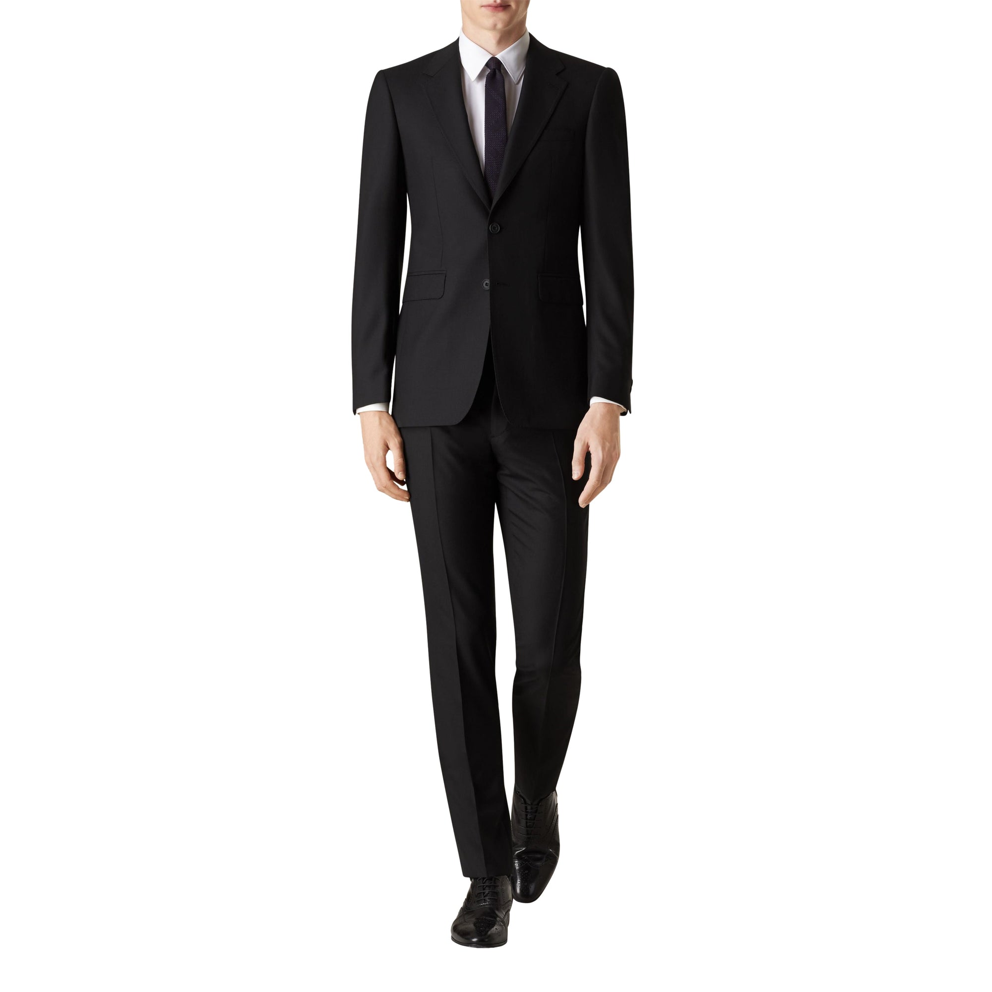 Costume de coupe moderne en laine - Black