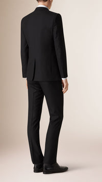 Costume de coupe moderne en laine - Black