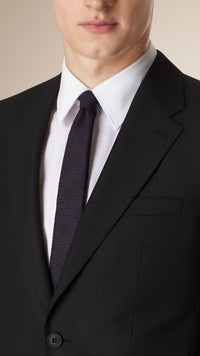 Costume de coupe moderne en laine - Black