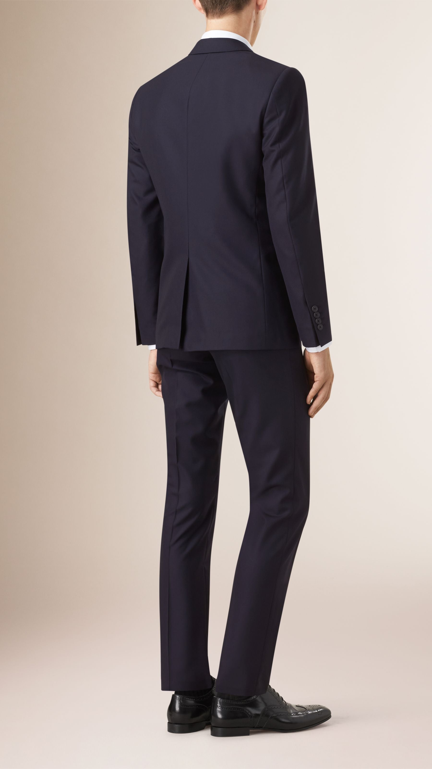 Costume de coupe étroite en laine - Navy