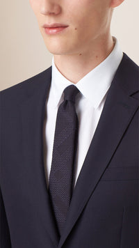 Costume de coupe étroite en laine - Navy