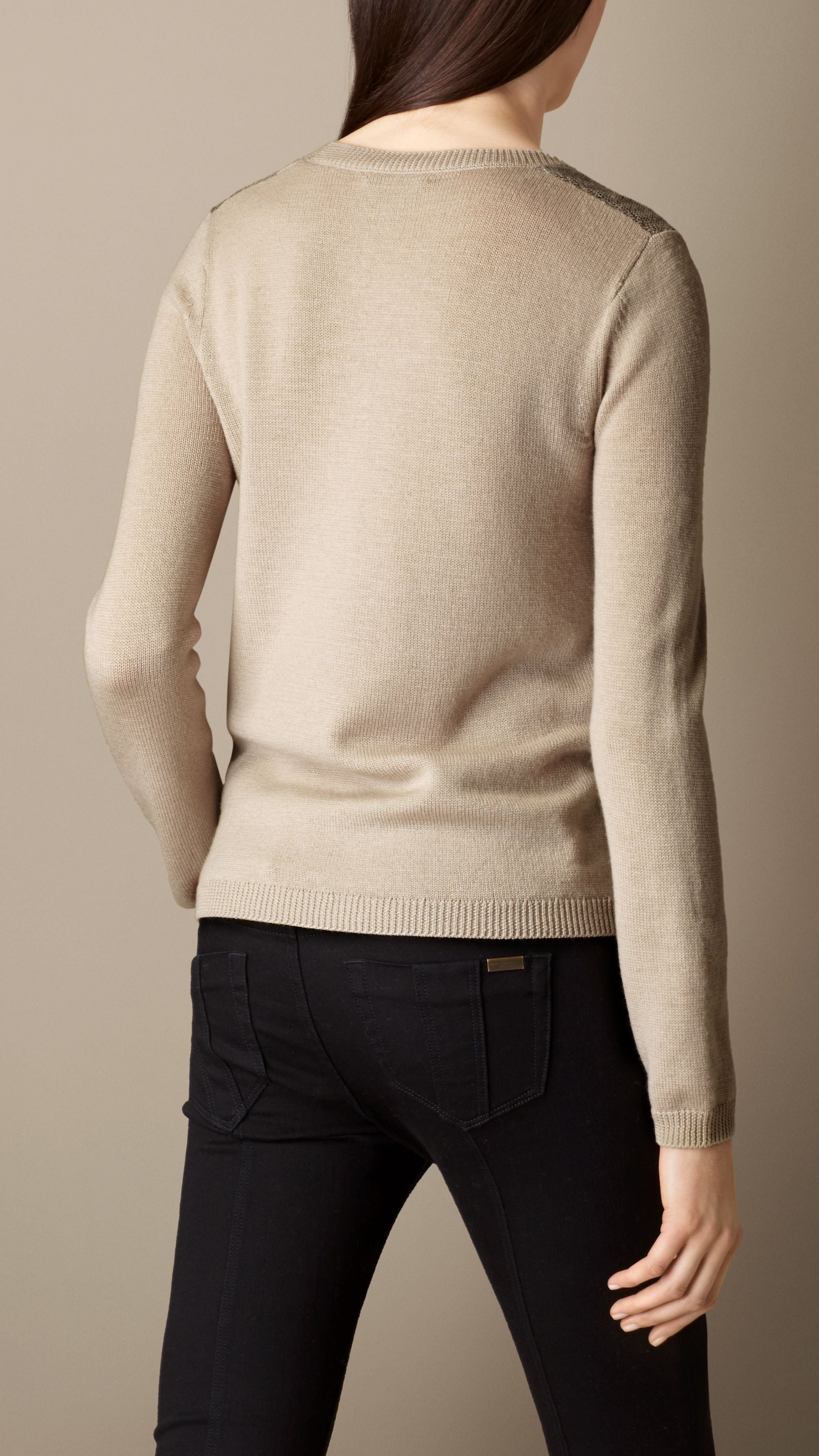 Pull en laine et cachemire avec touches de check - New Classic Check
