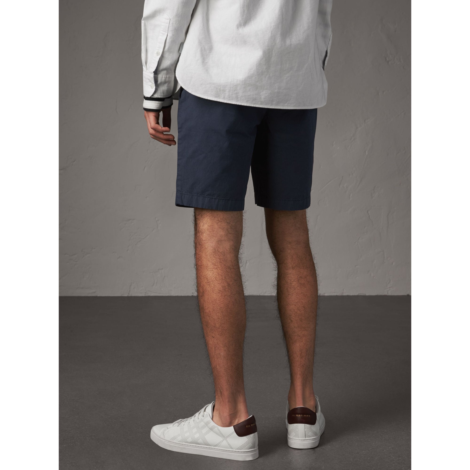 Short chino en popeline de coton - Indigo