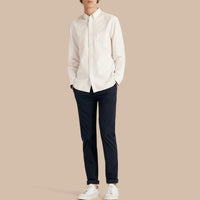 Chino slim en popeline de coton - Indigo