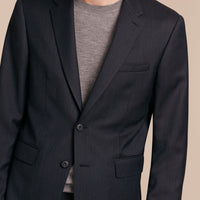 Costume ajusté en laine vierge œil-de-perdrix Travel Tailoring - Navy