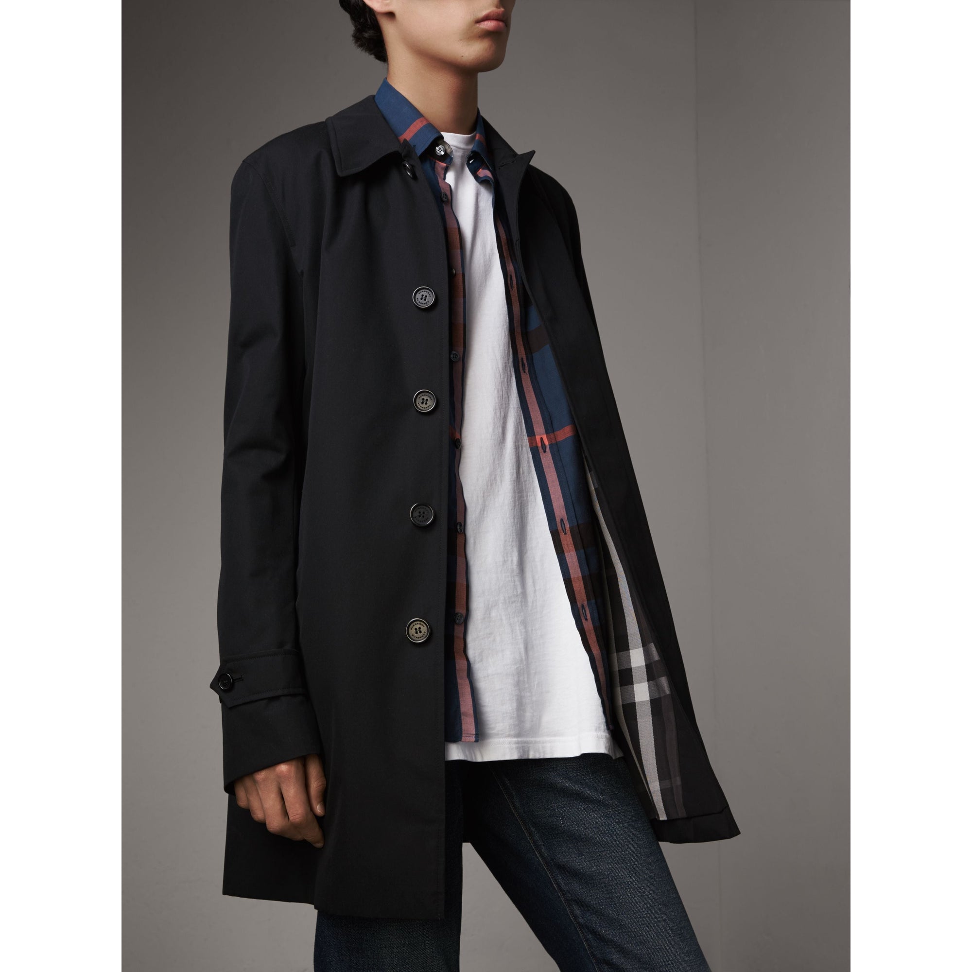 Paletot en gabardine de coton - Black