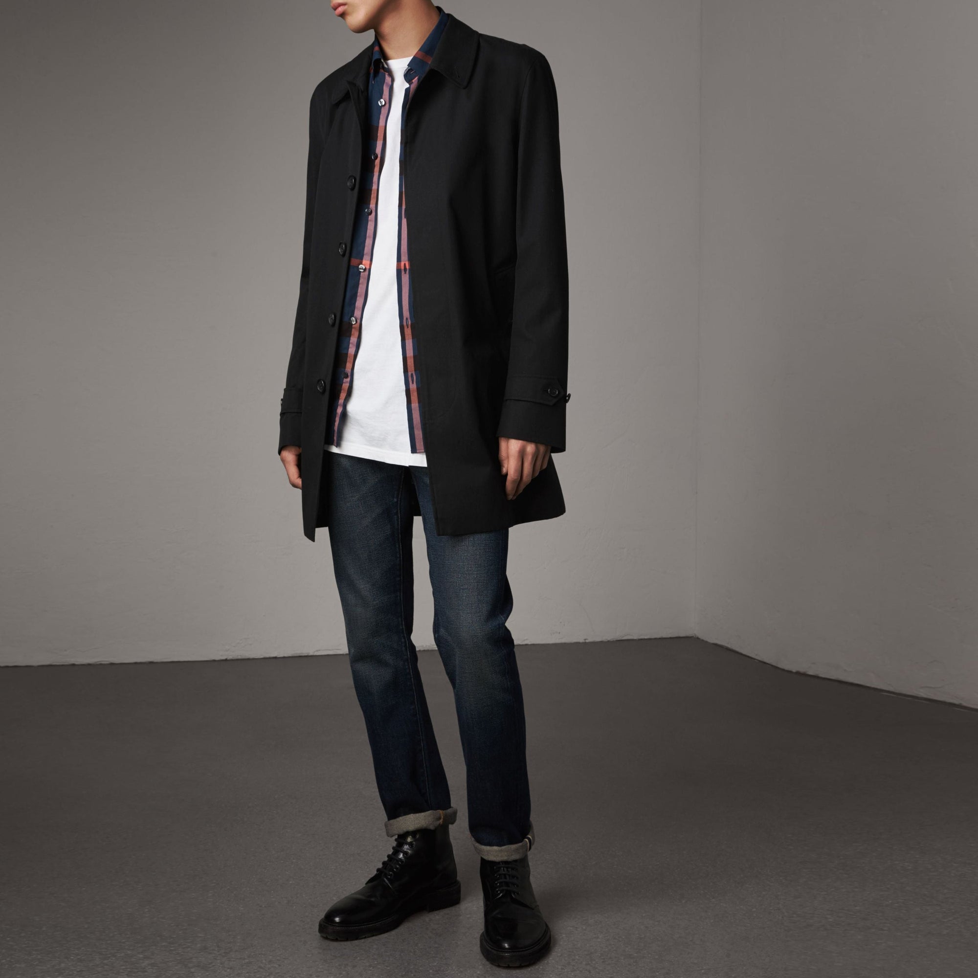 Paletot en gabardine de coton - Black
