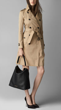Sac hobo medium en cuir - Black