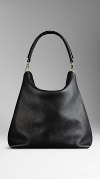 Sac hobo medium en cuir - Black