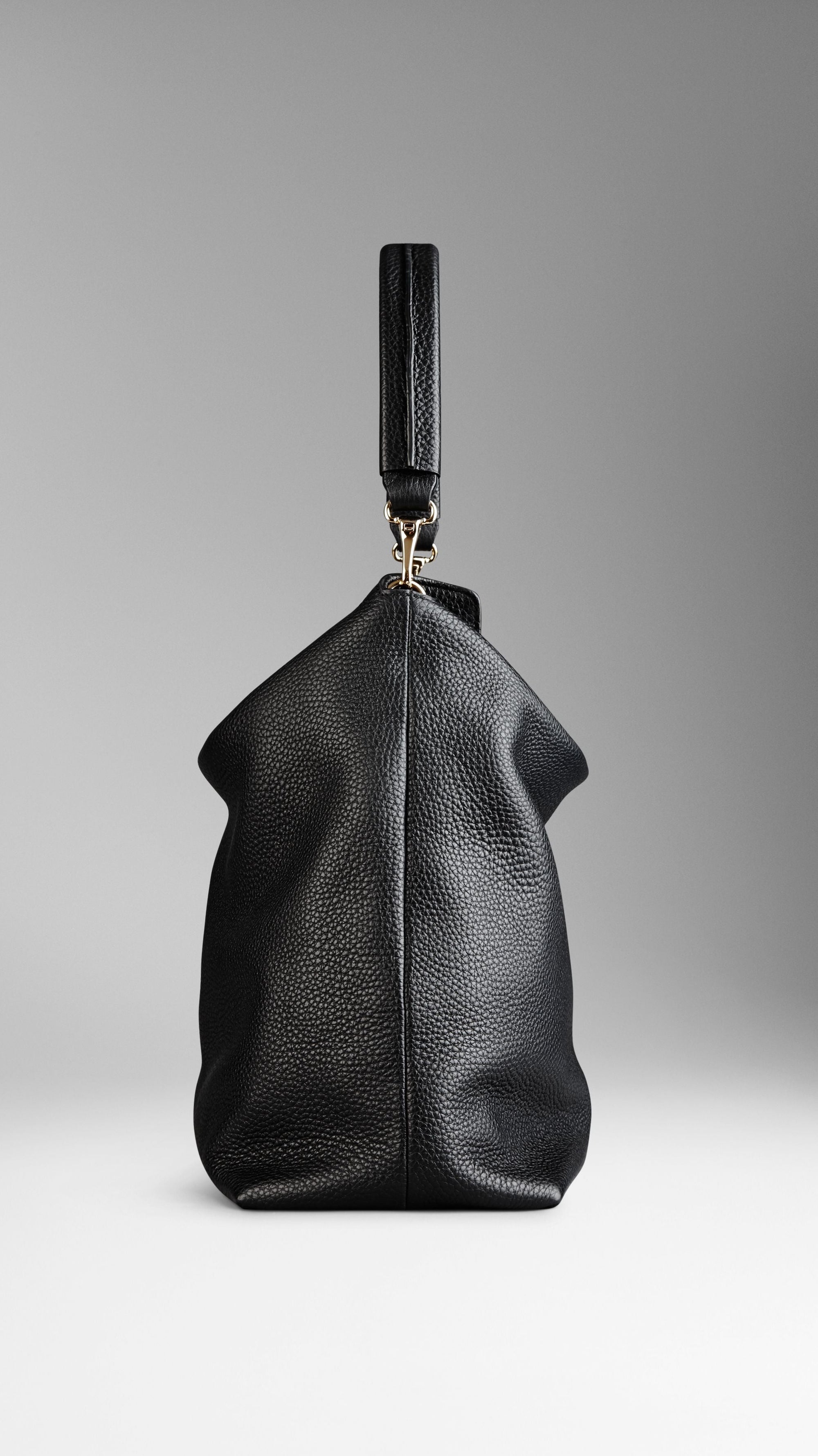 Sac hobo medium en cuir - Black