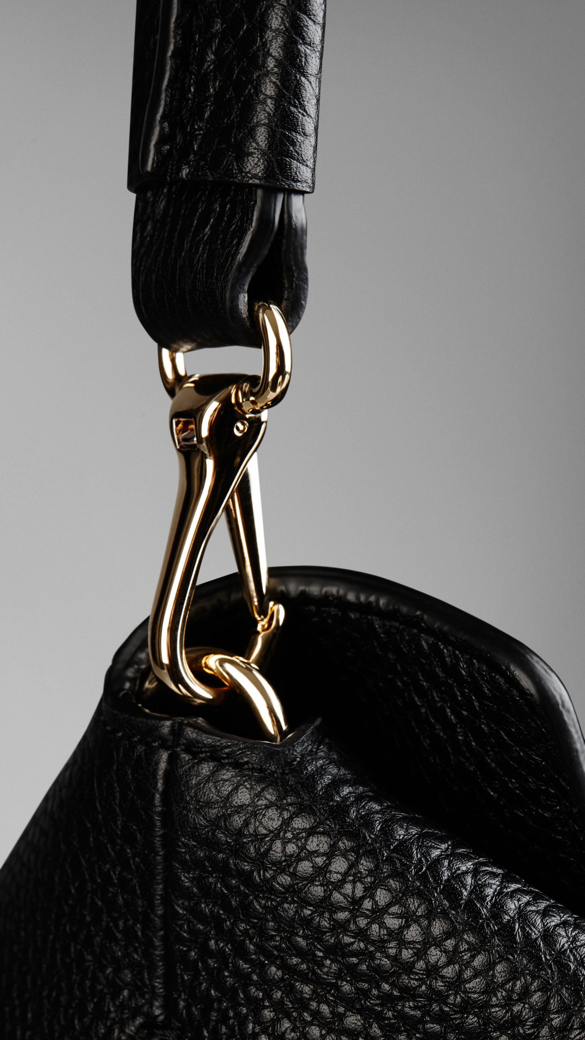 Sac hobo medium en cuir - Black