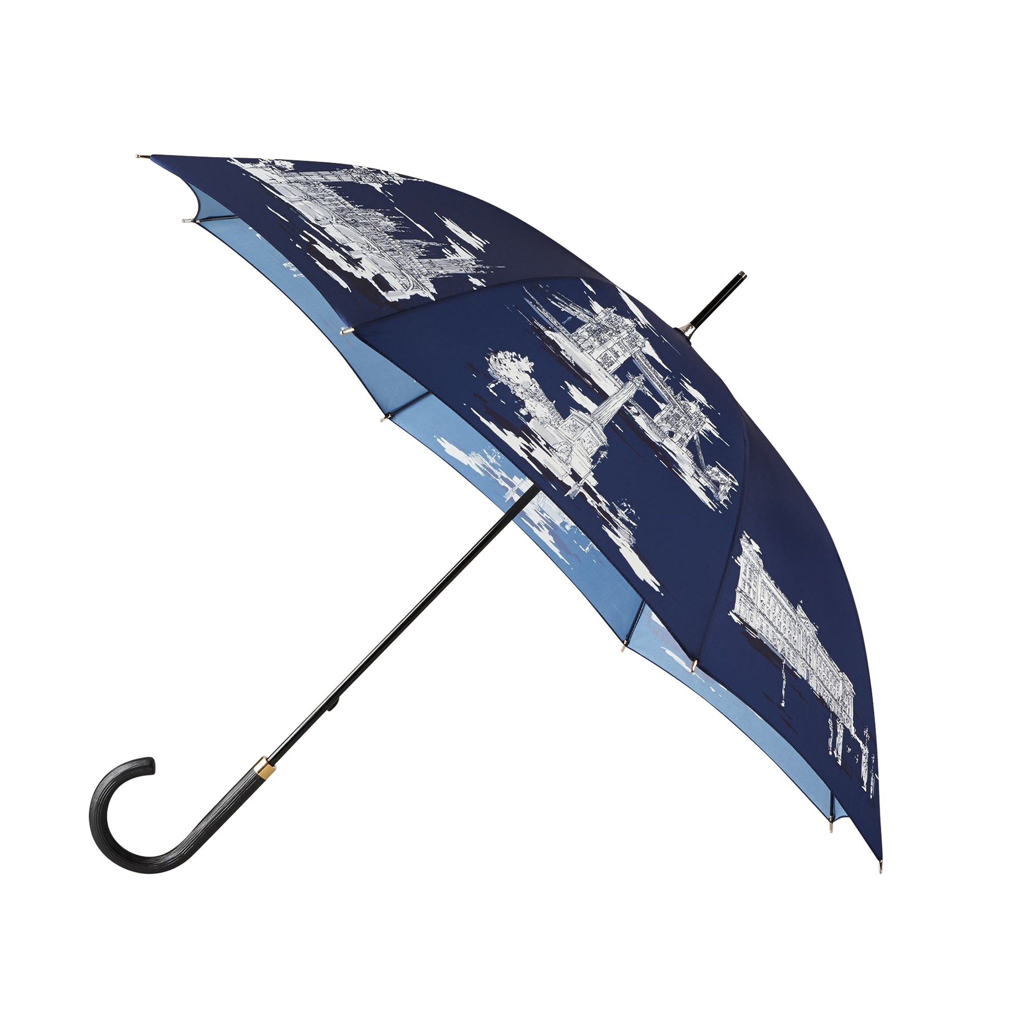 Parapluie canne avec monuments de Londres - Brilliant Navy Print