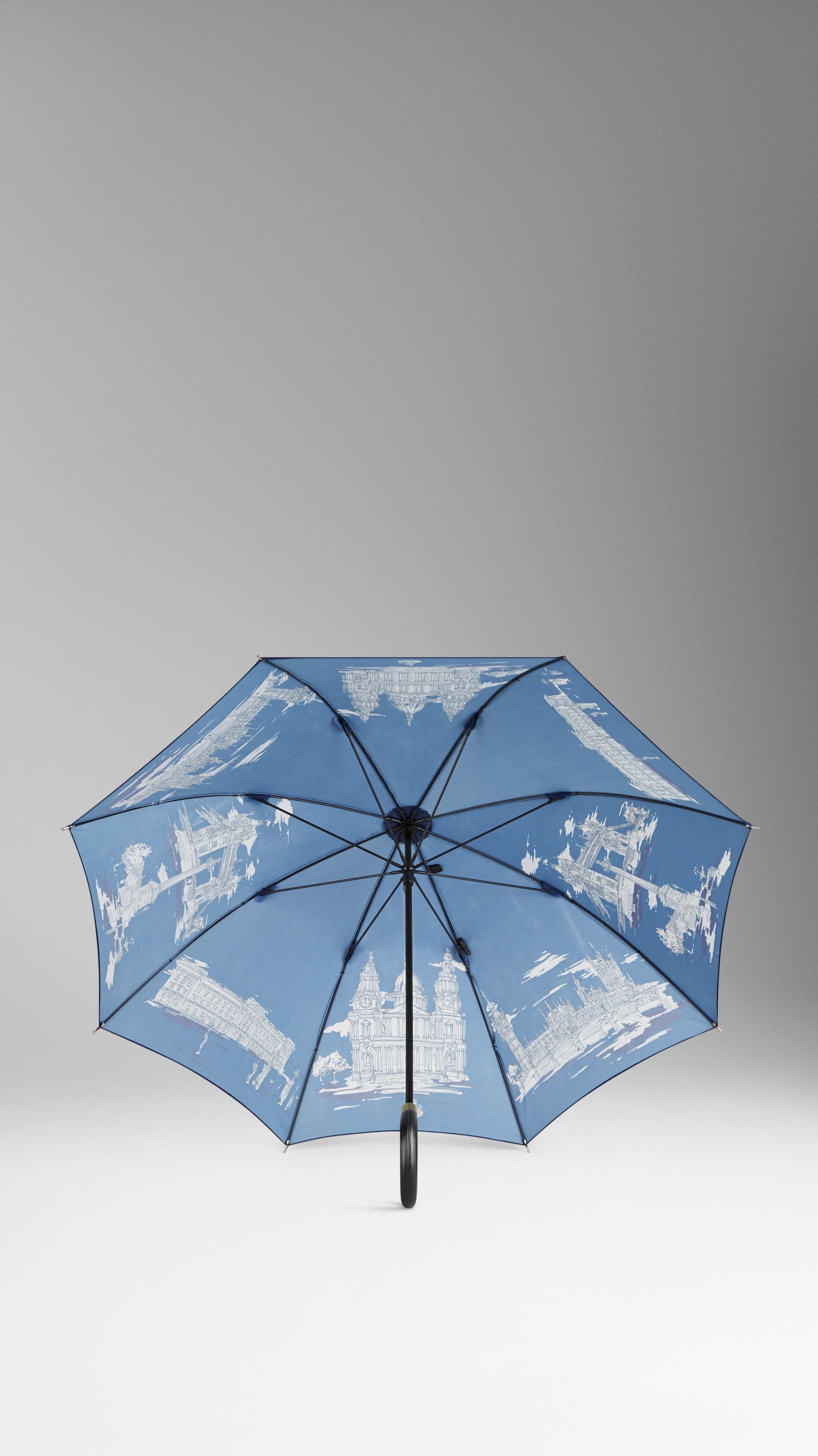Parapluie canne avec monuments de Londres - Brilliant Navy Print
