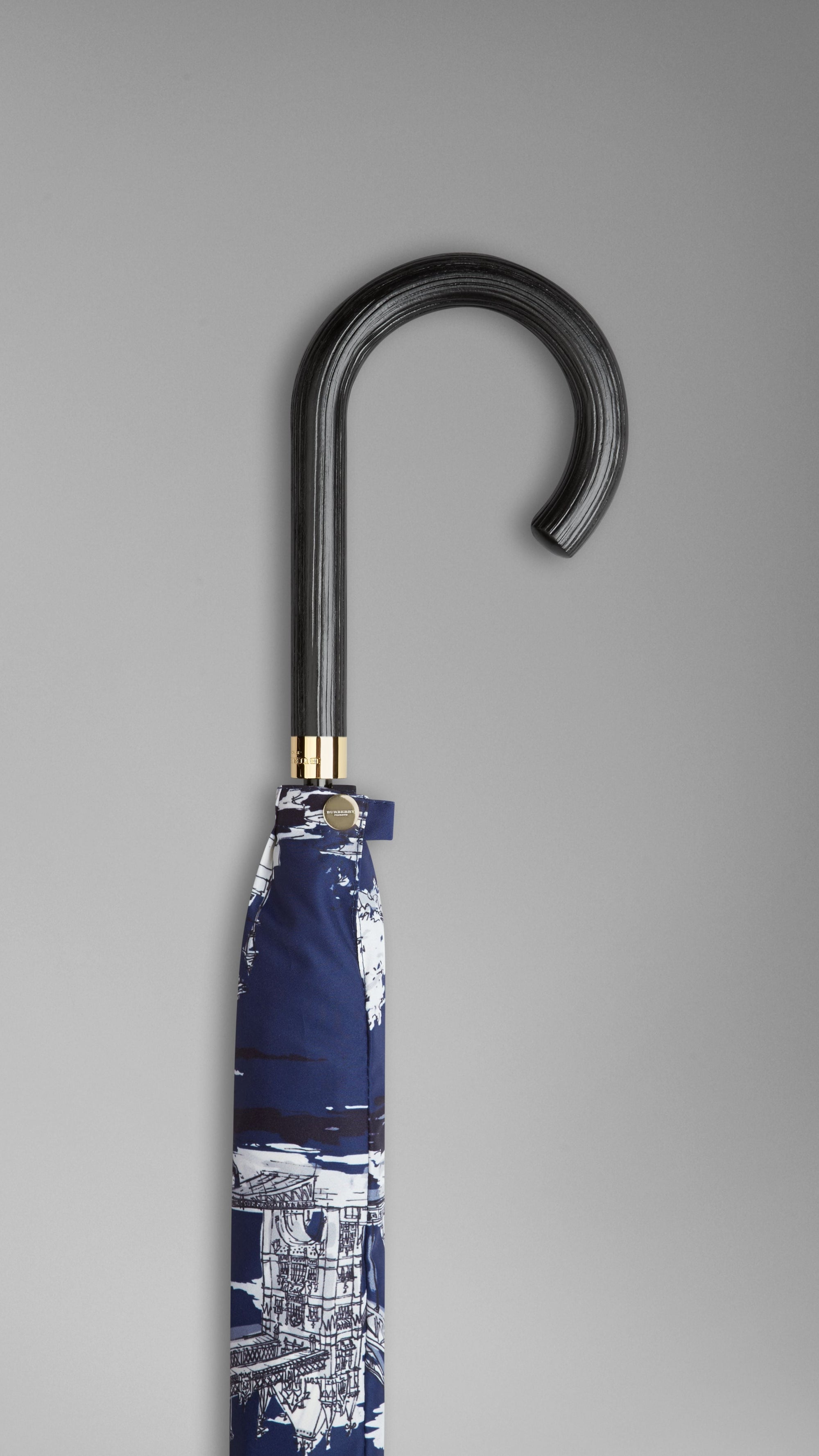 Parapluie canne avec monuments de Londres - Brilliant Navy Print