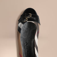 Ballerines à bride avec motif House check - Black