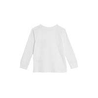 T-shirt en coton à manches longues avec poche à motif check - White
