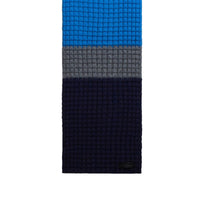 Écharpe en maille gaufrée de laine et cachemire - Cerulean Blue & Navy