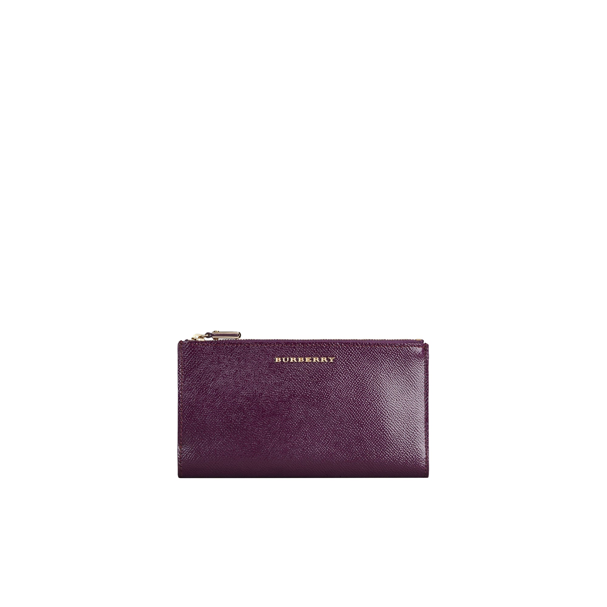 Portefeuille continental en cuir London verni - Dusty Violet