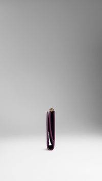 Portefeuille continental en cuir London verni - Dusty Violet