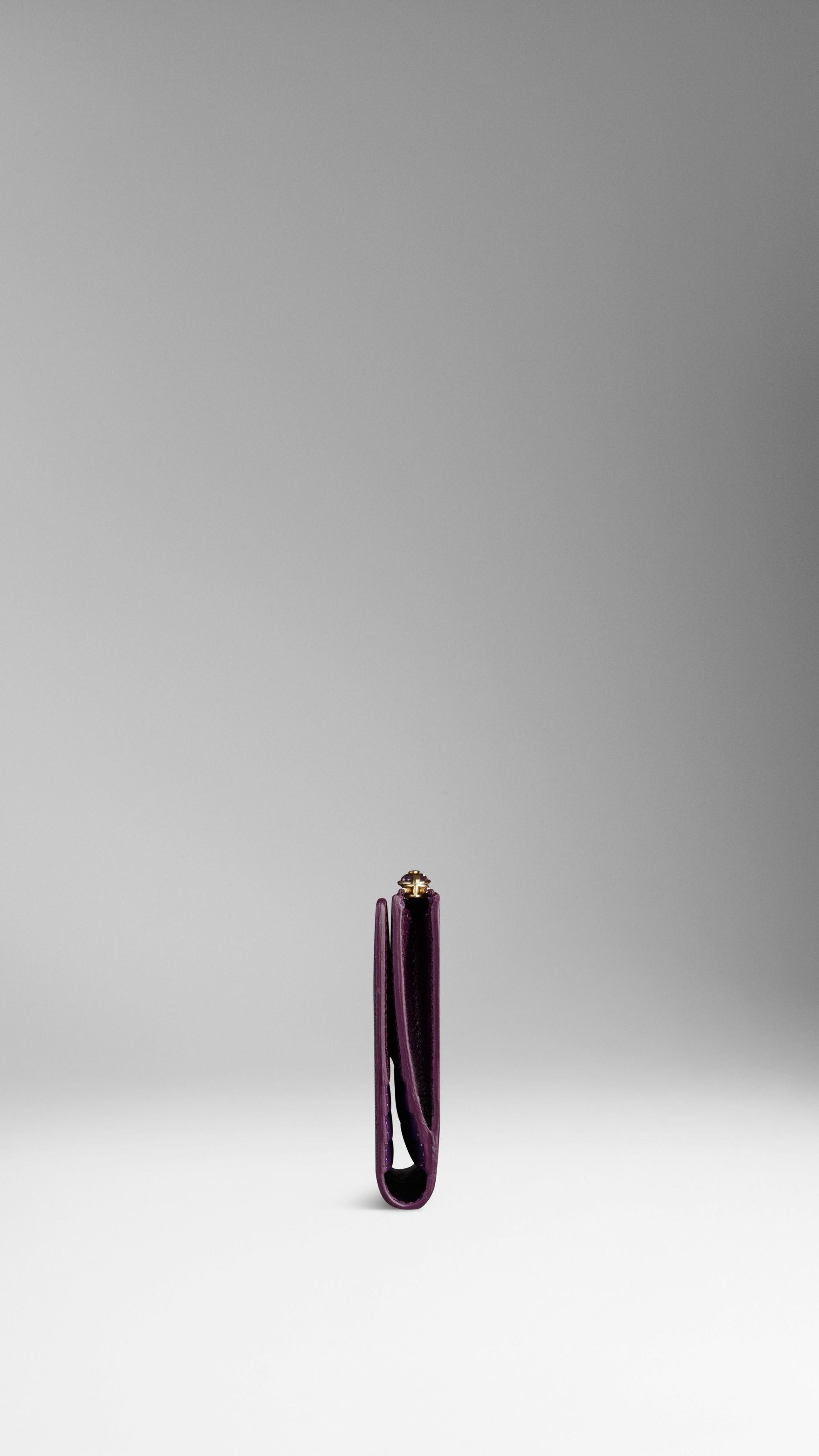 Portefeuille continental en cuir London verni - Dusty Violet