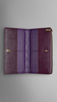 Portefeuille continental en cuir London verni - Dusty Violet