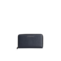 Portefeuille zippé en cuir London - Navy