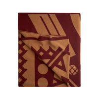 Couverture en laine et cachemire à motif graphique - Claret & Camel
