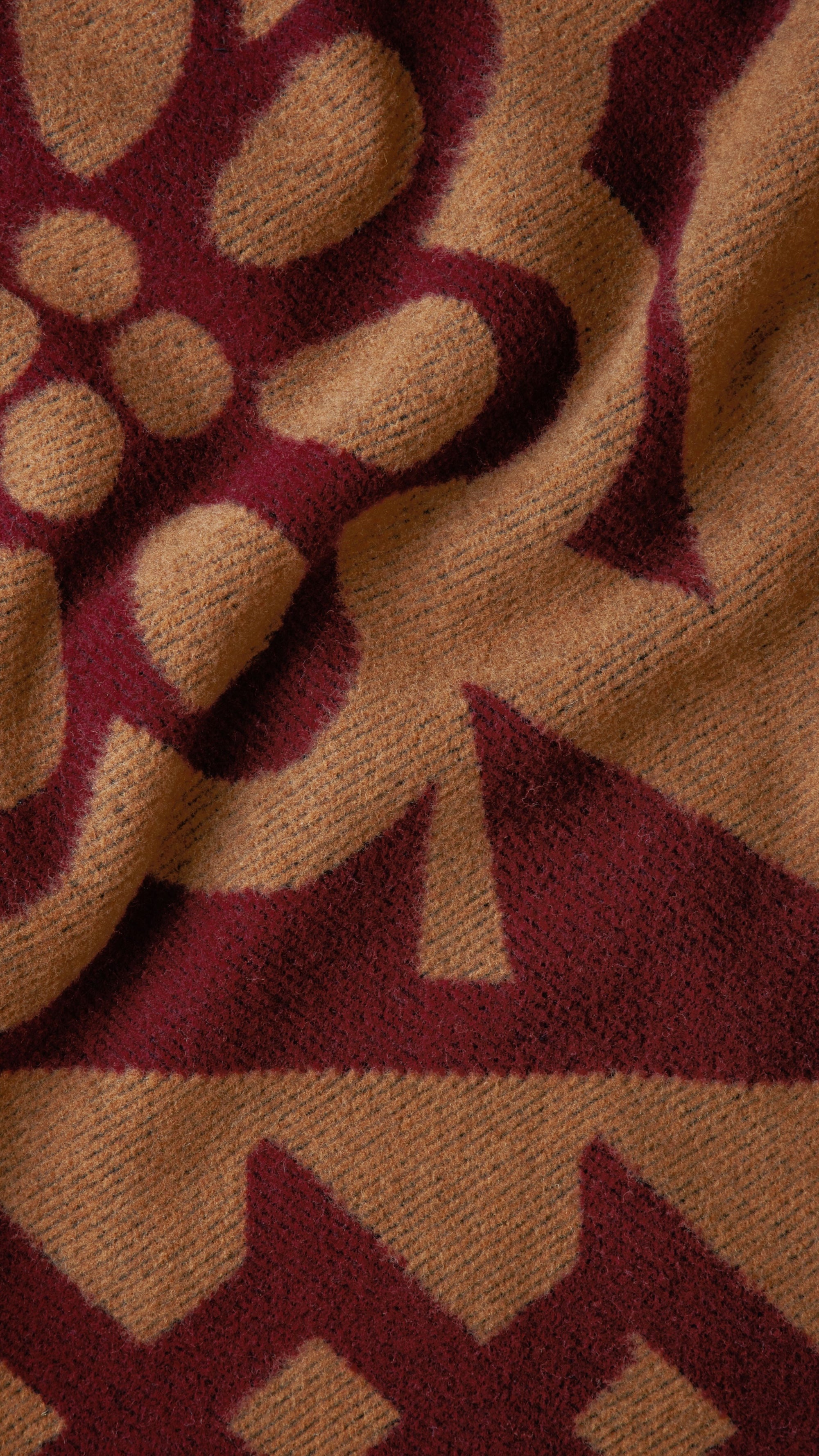 Couverture en laine et cachemire à motif graphique - Claret & Camel