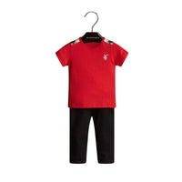 T-shirt avec touches de check - Military Red