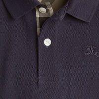Polo avec patte à motif check - True Navy