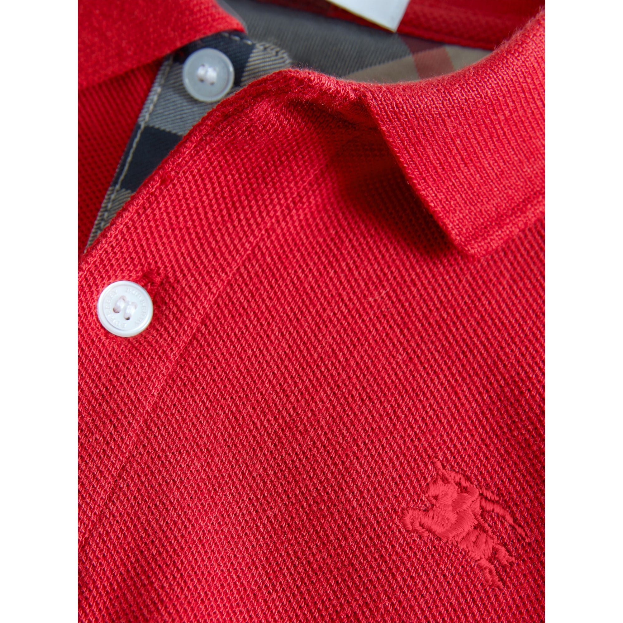 Polo avec patte à motif check - Military Red