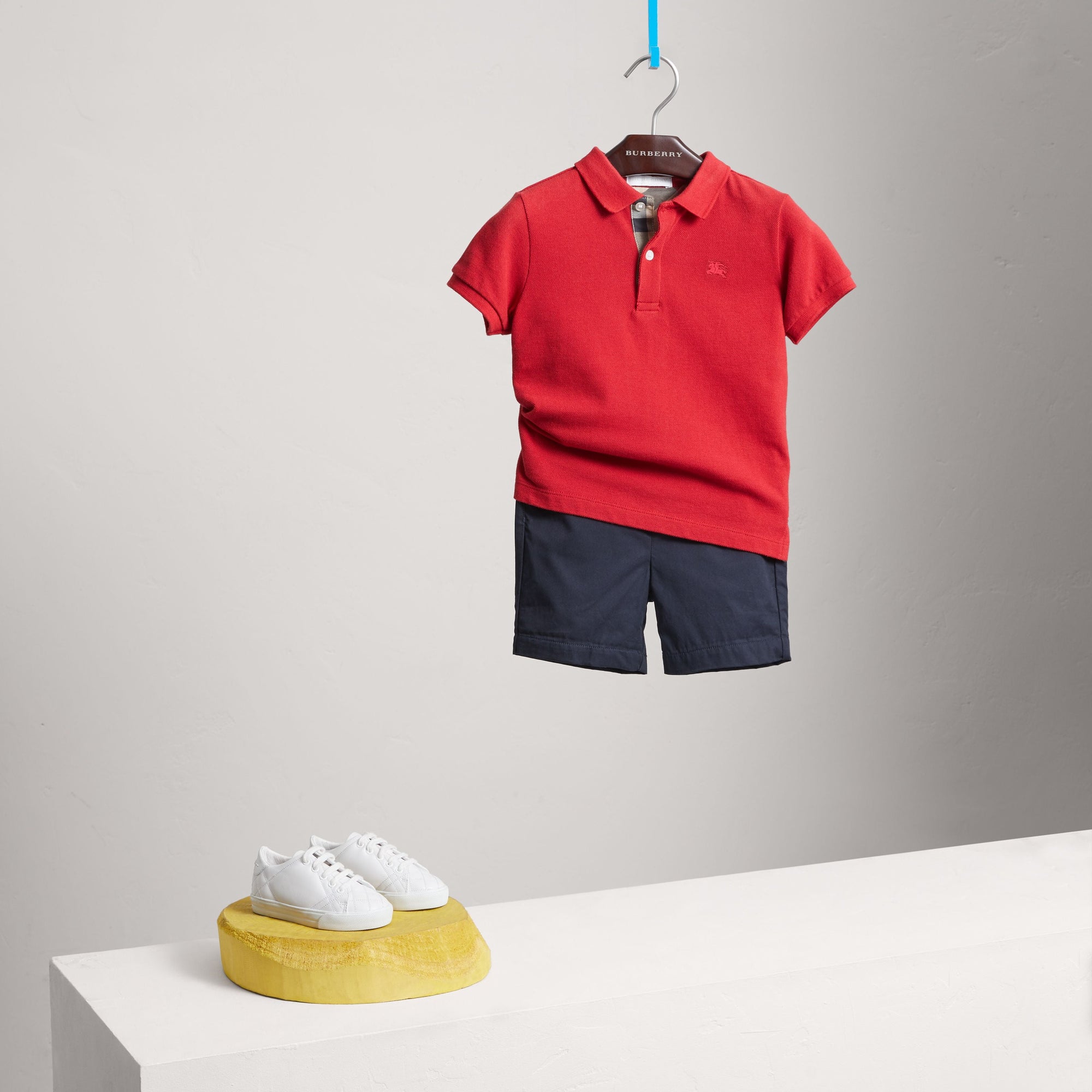 Polo avec patte à motif check - Military Red