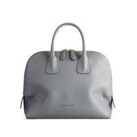 Sac bowling medium en cuir grainé - Storm Grey
