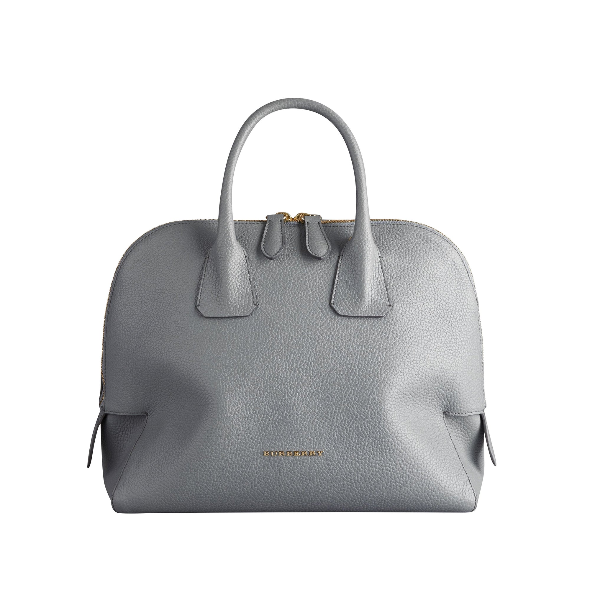Sac bowling medium en cuir grainé - Storm Grey