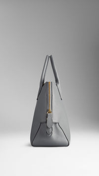 Sac bowling medium en cuir grainé - Storm Grey