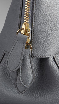 Sac bowling medium en cuir grainé - Storm Grey
