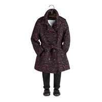 Trench-coat en jacquard à motif floral - Deep Claret