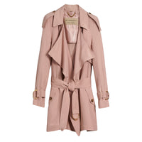 Veste trench portefeuille en soie - Ash Rose