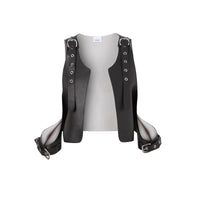 Gilet en cuir avec boucle - Black