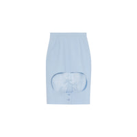 Jupe crayon en toile de laine avec découpe - Pale Blue