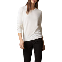 Pull aiguilleté en cachemire et coton - Natural White