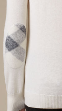 Pull aiguilleté en cachemire et coton - Natural White
