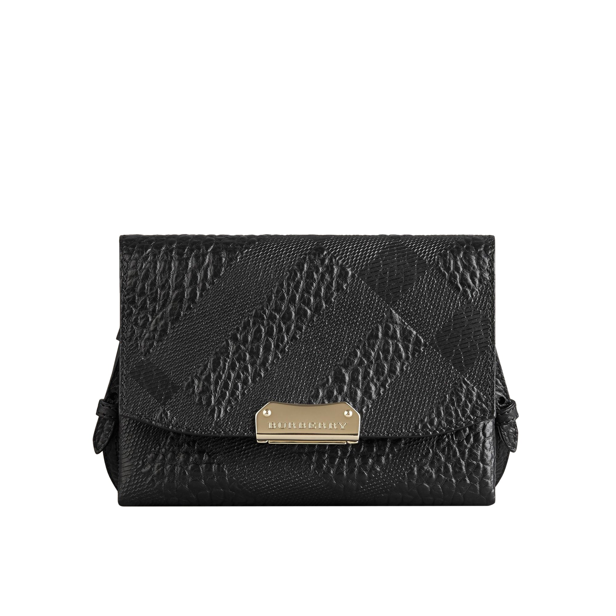 Petit sac à bandoulière en cuir grainé emblématique - Black