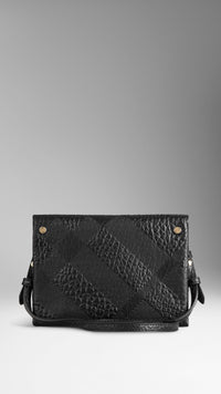 Petit sac à bandoulière en cuir grainé emblématique - Black