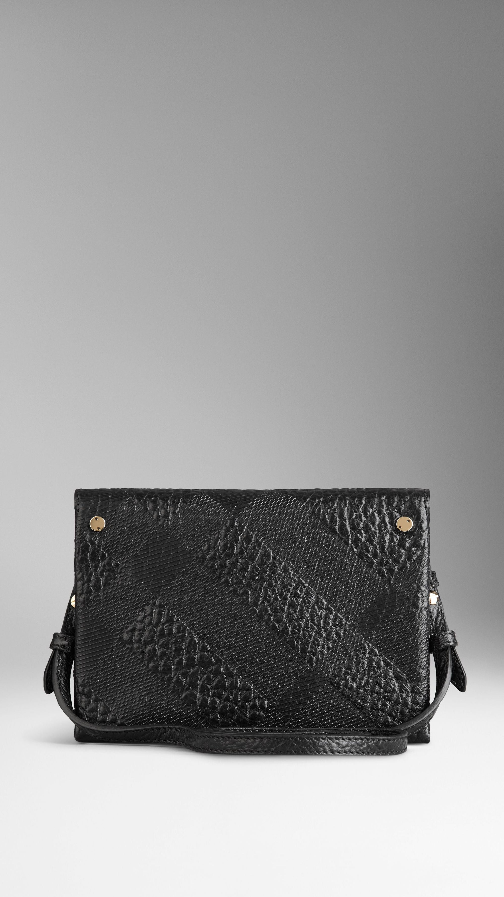 Petit sac à bandoulière en cuir grainé emblématique - Black